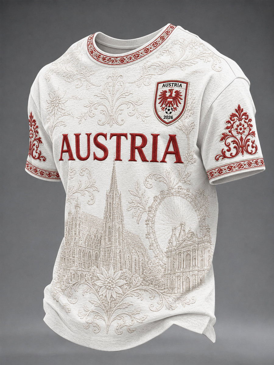 Herrengeschenk für Fußballfans – bedrucktes, lässiges Kurzarm-T-Shirt mit Rundhalsausschnitt