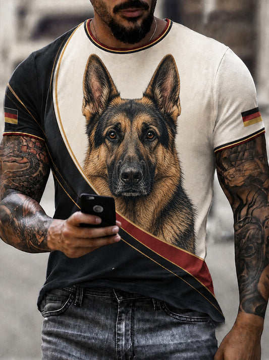 Herren-T-Shirt mit Deutscher-Schäferhund-Print