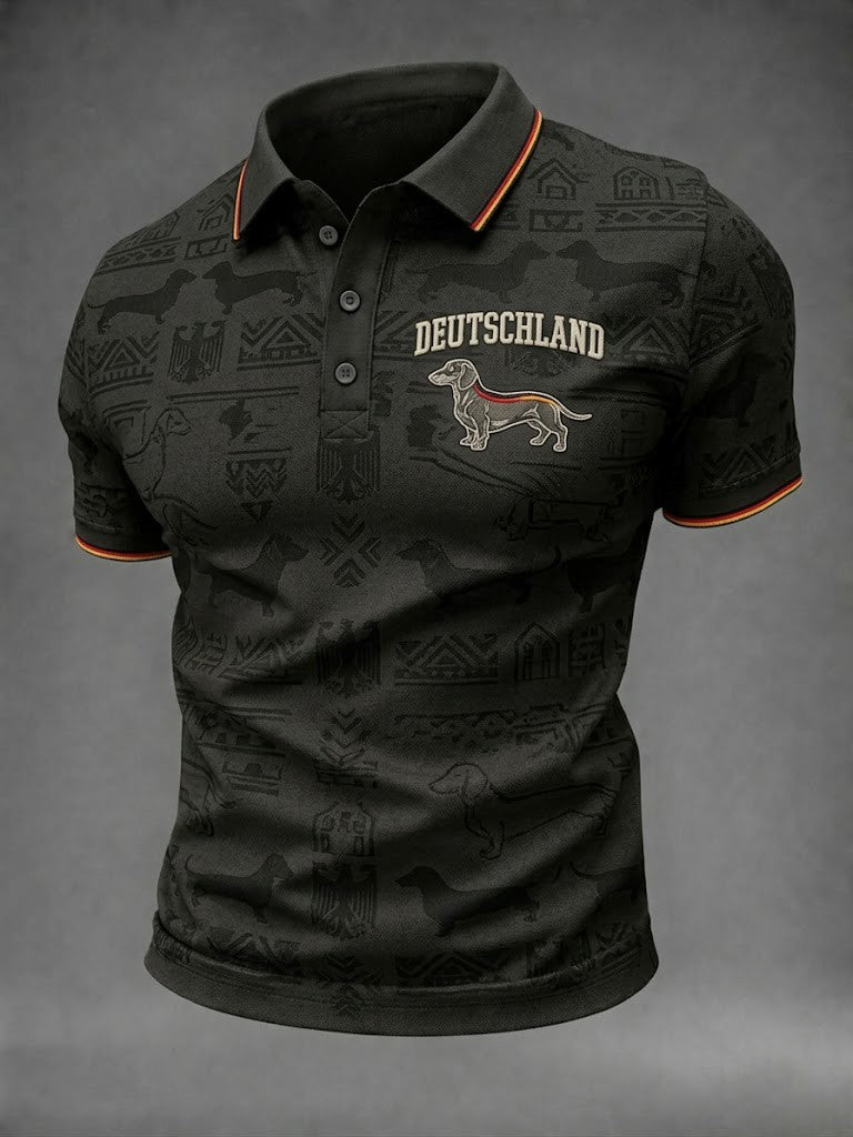 Herren-Dackel-Fußball-Print-Shirt