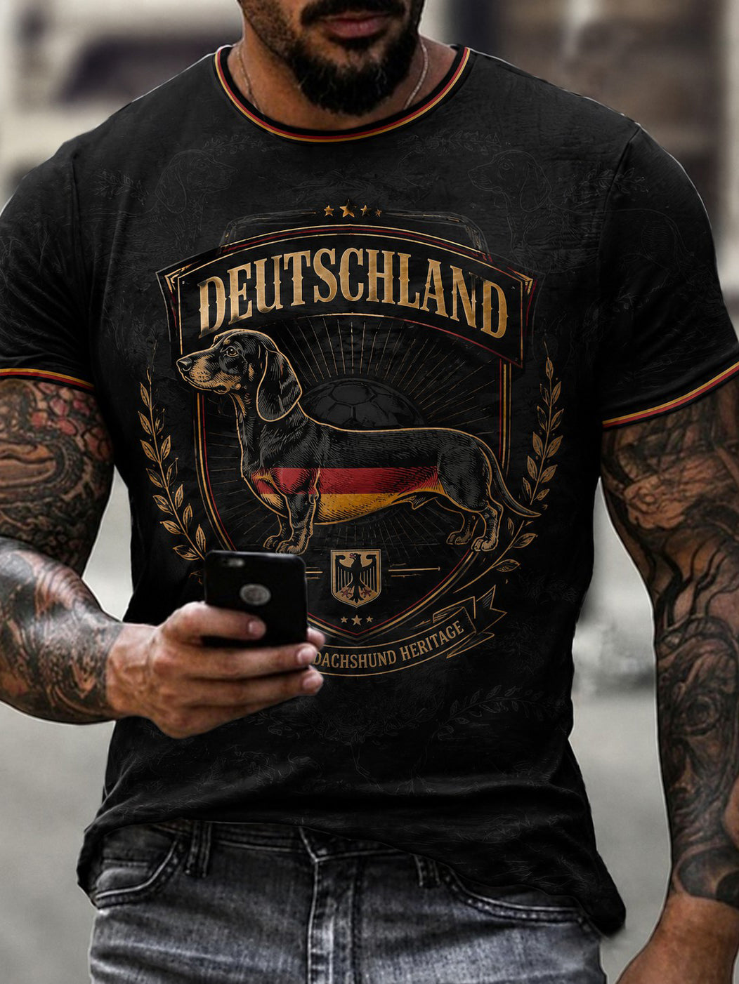 Herren-T-Shirt mit Dackelmotiv
