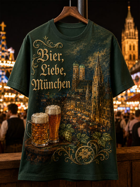 Herren-Oktoberfest-T-Shirt mit kurzen Ärmeln