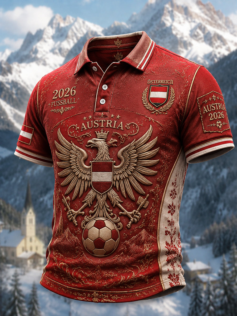 Retro-Österreich 2026 Fußball-Gedenk‑Klassik‑Poloshirt