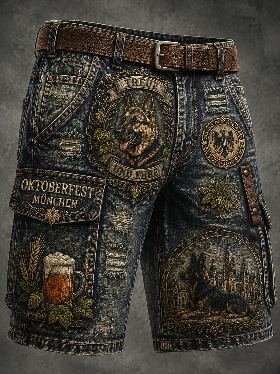 Retro Deutsches Bier Polizeihund Freizeit arbeits shorts