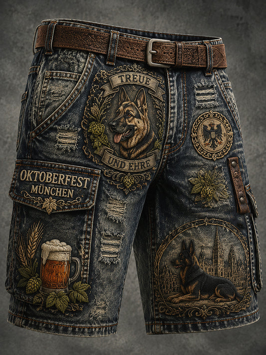Retro Deutsches Bier Polizeihund Freizeit arbeits shorts