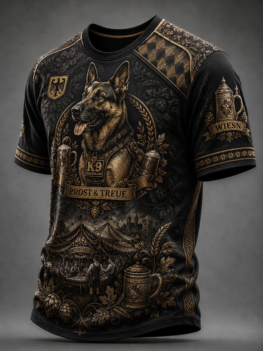 Retro Deutscher Polizeihund Klassisches T-Shirt für Bier liebhaber