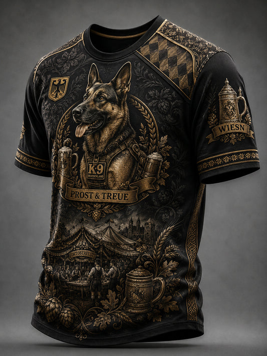 Retro Deutscher Polizeihund Klassisches T-Shirt für Bier liebhaber