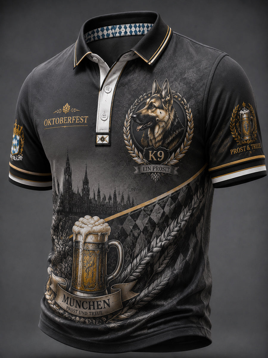 Retro-Lässiges Poloshirt für Bierliebhaber in deutscher Optik