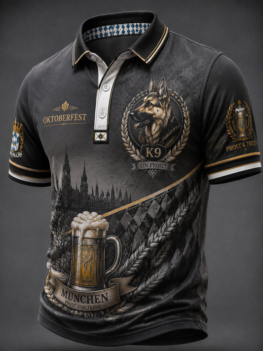 Retro-Lässiges Poloshirt für Bierliebhaber in deutscher Optik