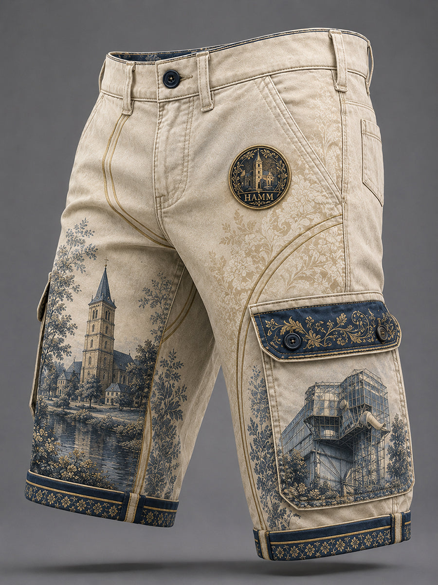 Men's Hamm Germany City Print Casual Shorts