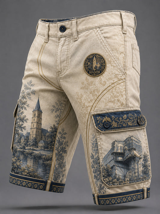 Men's Hamm Germany City Print Casual Shorts