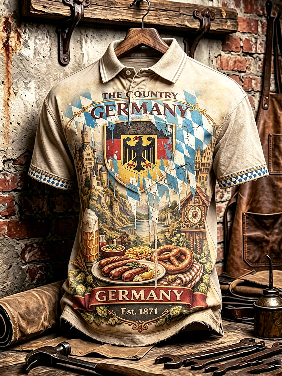 Deutsches Herren bierfest Bayerisches Hahnen tritt druck lässiges Polos hirt