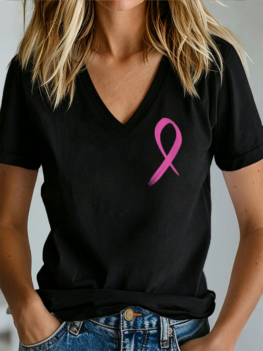 T-Shirt mit Aufdruck zur Brustkrebsbewusstseinsbildung bei Frauen