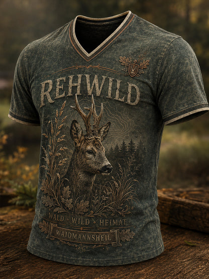 Men's German Hunting Season V-neck T-shirt