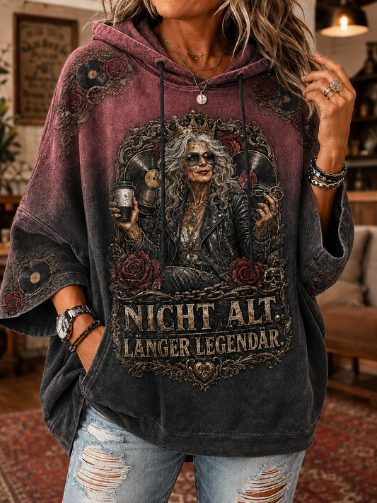Women’S Humorous Slogan Short-Sleeve Hoodie