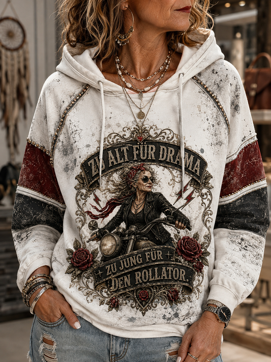 Women’S Humorous Slogan Short-Sleeve Hoodie