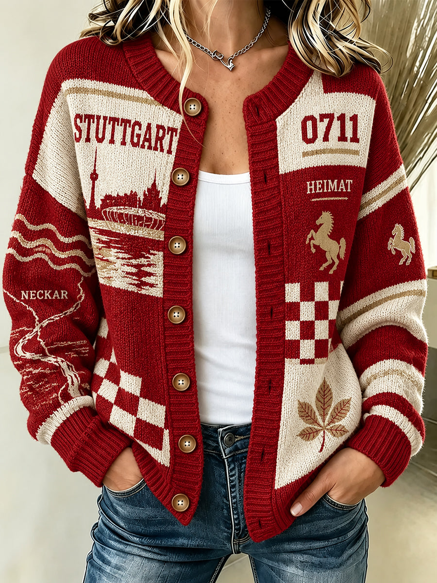 Women's Vfb Stuttgart Cardigan-Style Knit Jacket