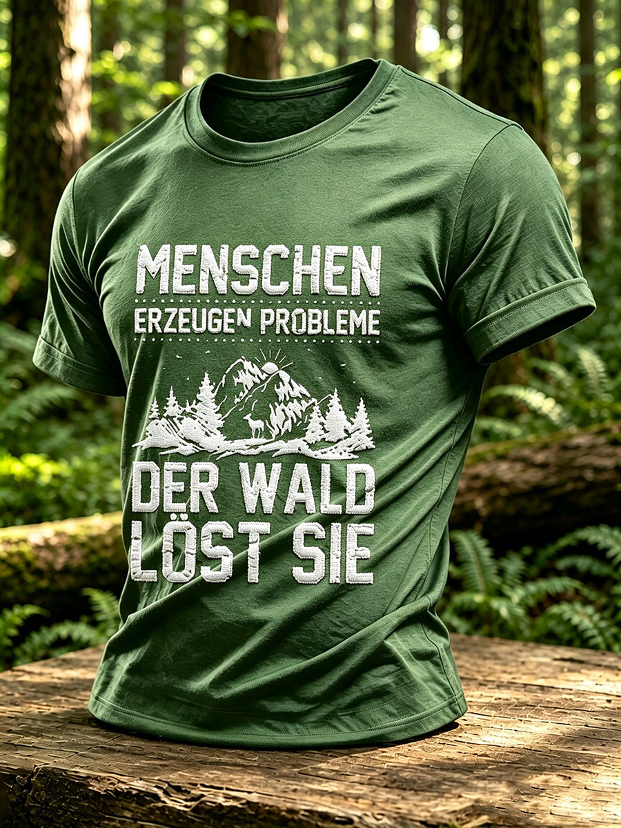Men's Outdoor Nature Inspired Forest Graphic T-shirt