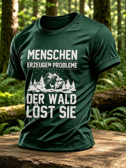 Men's Outdoor Nature Inspired Forest Graphic T-shirt