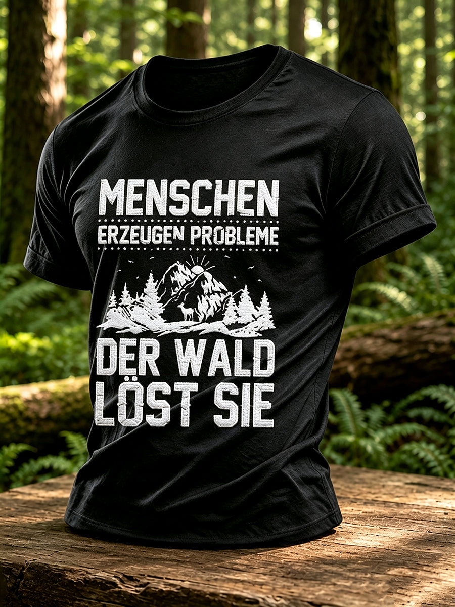 Men's Outdoor Nature Inspired Forest Graphic T-shirt
