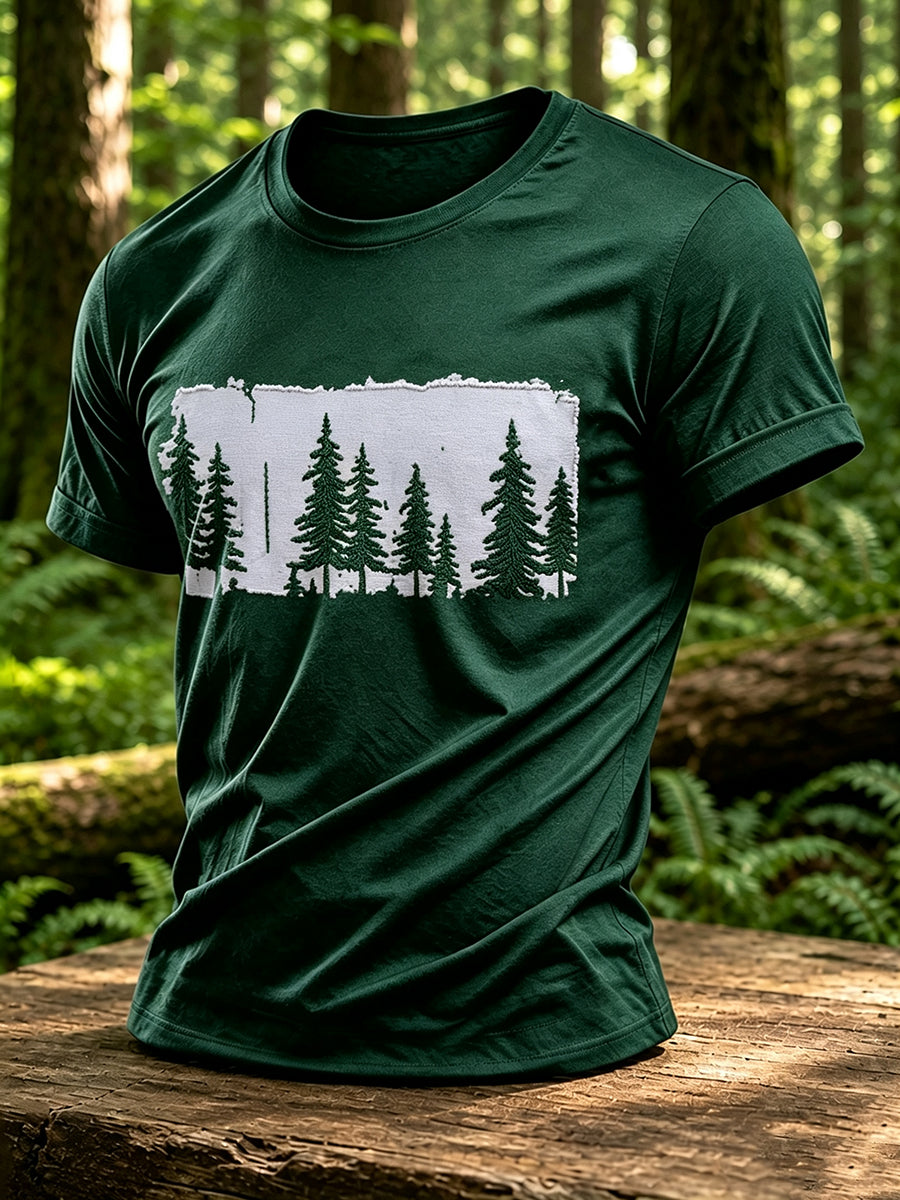 Men's Outdoor Nature Inspired Forest Graphic T-shirt