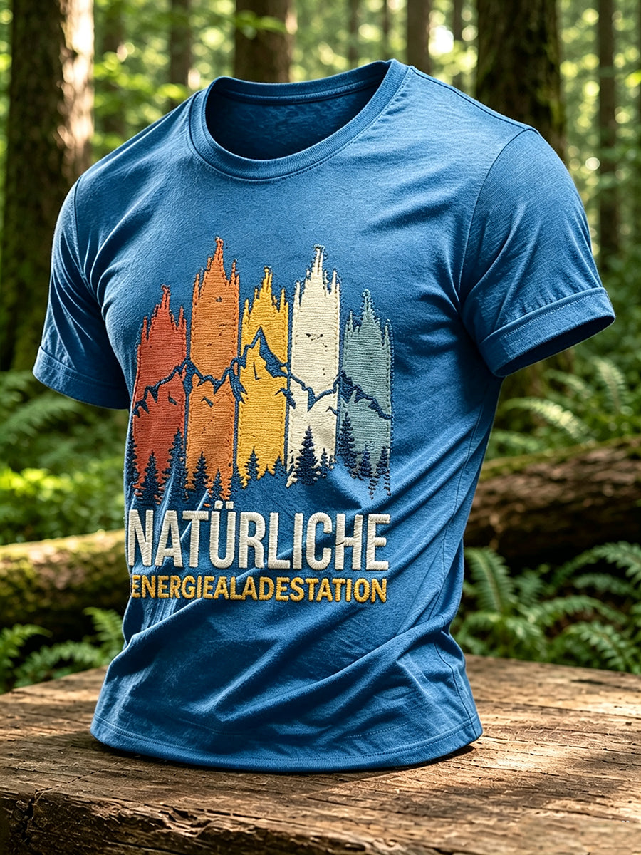 Men's Outdoor Nature Inspired Forest Graphic T-shirt