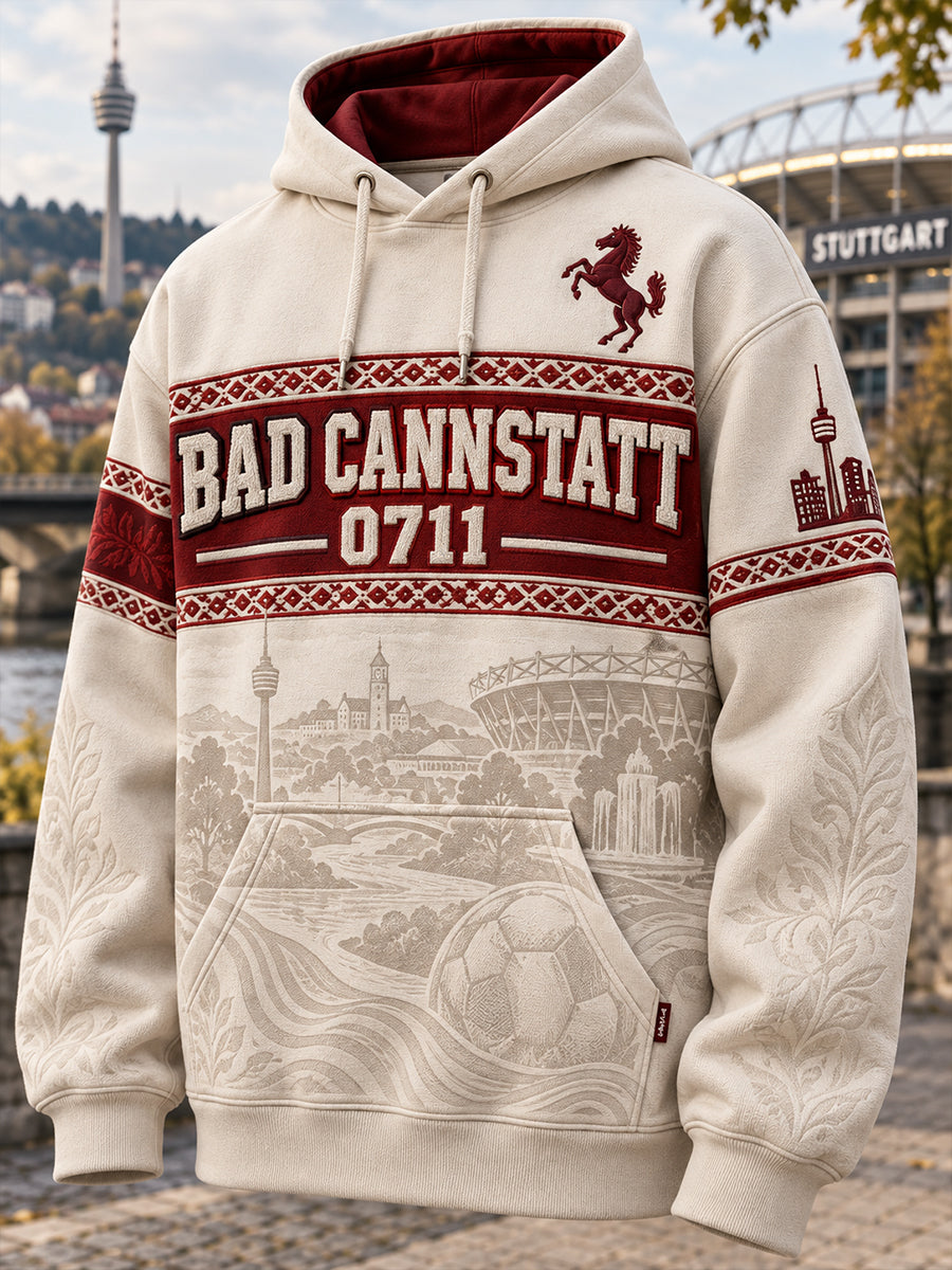 Men's Vfb Stuttgart Oversized Drop-Shoulder Hoodie With Pockets