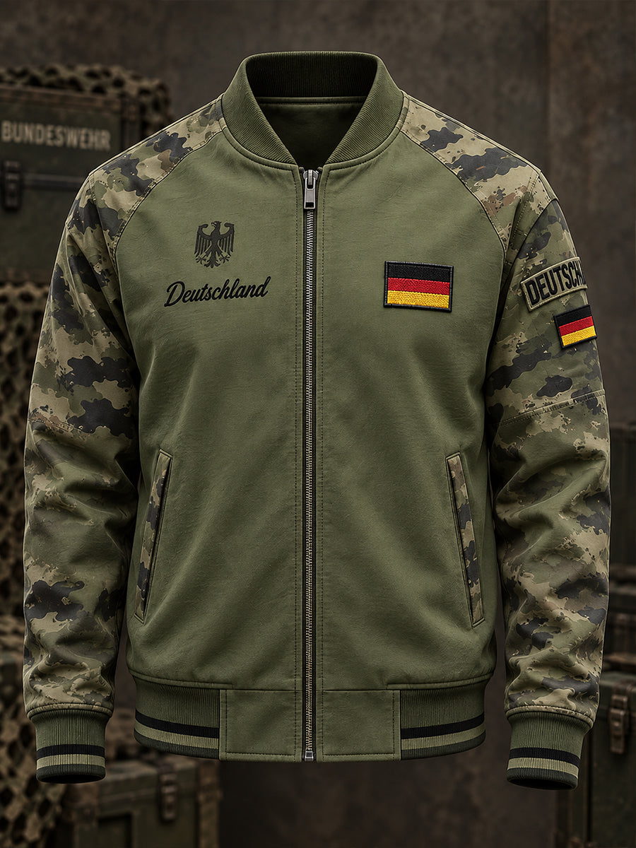 Men's Long-Sleeve Jacket With Veteran Memorial Graphic Print