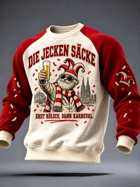 Men's Cologne Kölsch Party Graphic Crew Neck Sweatshirt