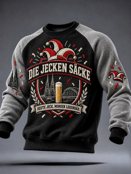 Men's Cologne Kölsch Party Graphic Crew Neck Sweatshirt