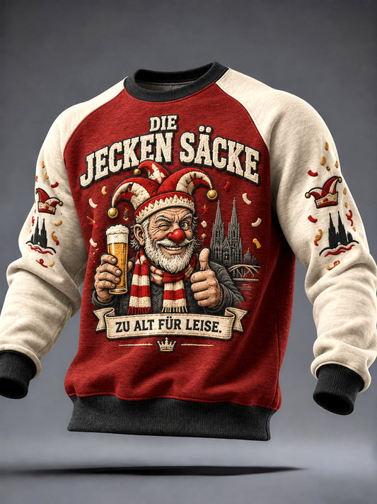 Men's Cologne Kölsch Party Graphic Crew Neck Sweatshirt