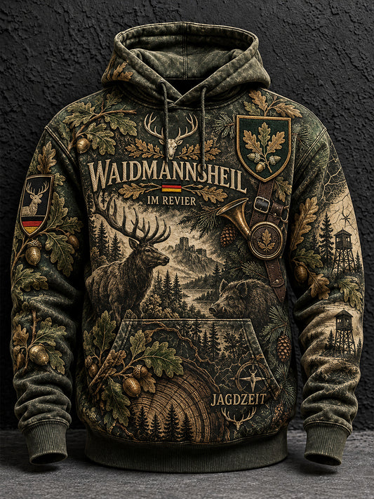 Men's German Hunting Season Oversized Drop-Shoulder Hoodie with Pockets