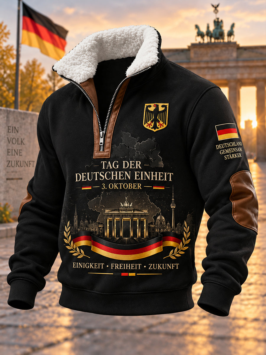 Men's Unity Day Commemorative Graphic Print Mock-Neck Long-Sleeve Sweatshirt