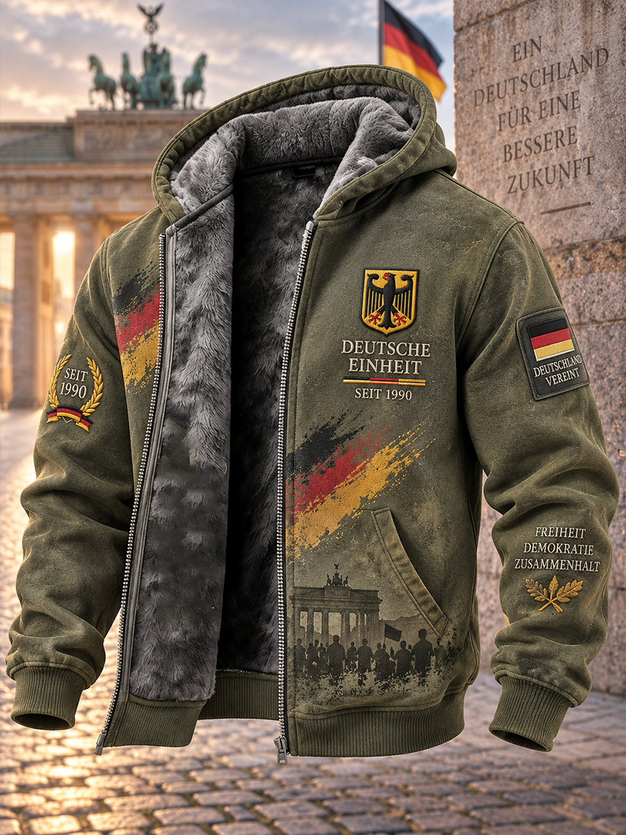 Men's Unity Day Commemorative Graphic Print High-Neck Long-Sleeve Hoodie