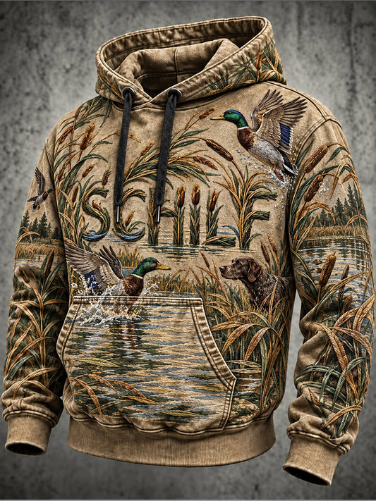 Men's German Hunting Season Style Oversized Drop-Shoulder Hoodie with Pockets
