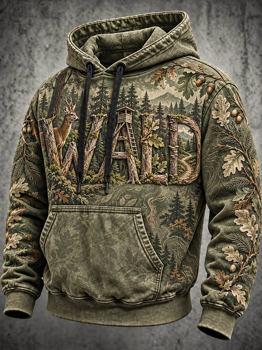 Men's German Hunting Season Style Oversized Drop-Shoulder Hoodie with Pockets