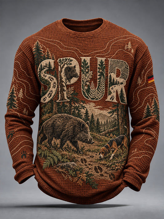 Men's German Hunting Season Style Waffle Long Sleeve T-Shirt