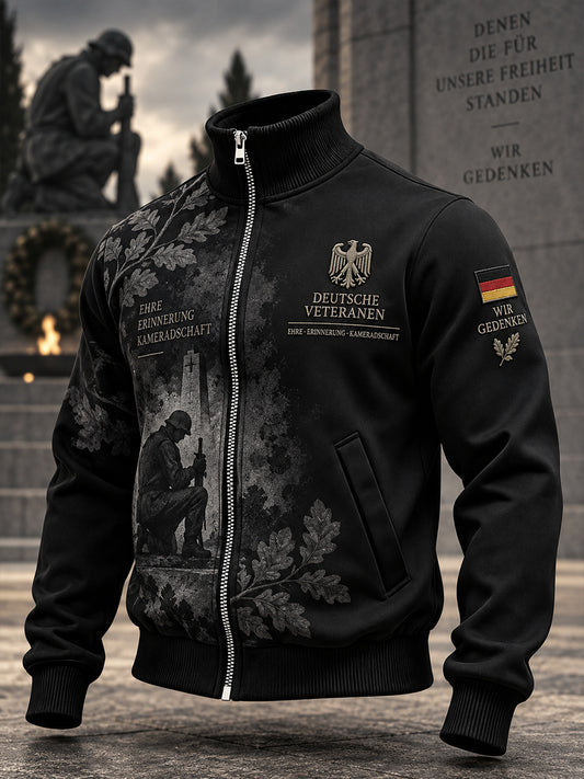 Men's Long-Sleeve Jacket With Veteran Memorial Graphic Print
