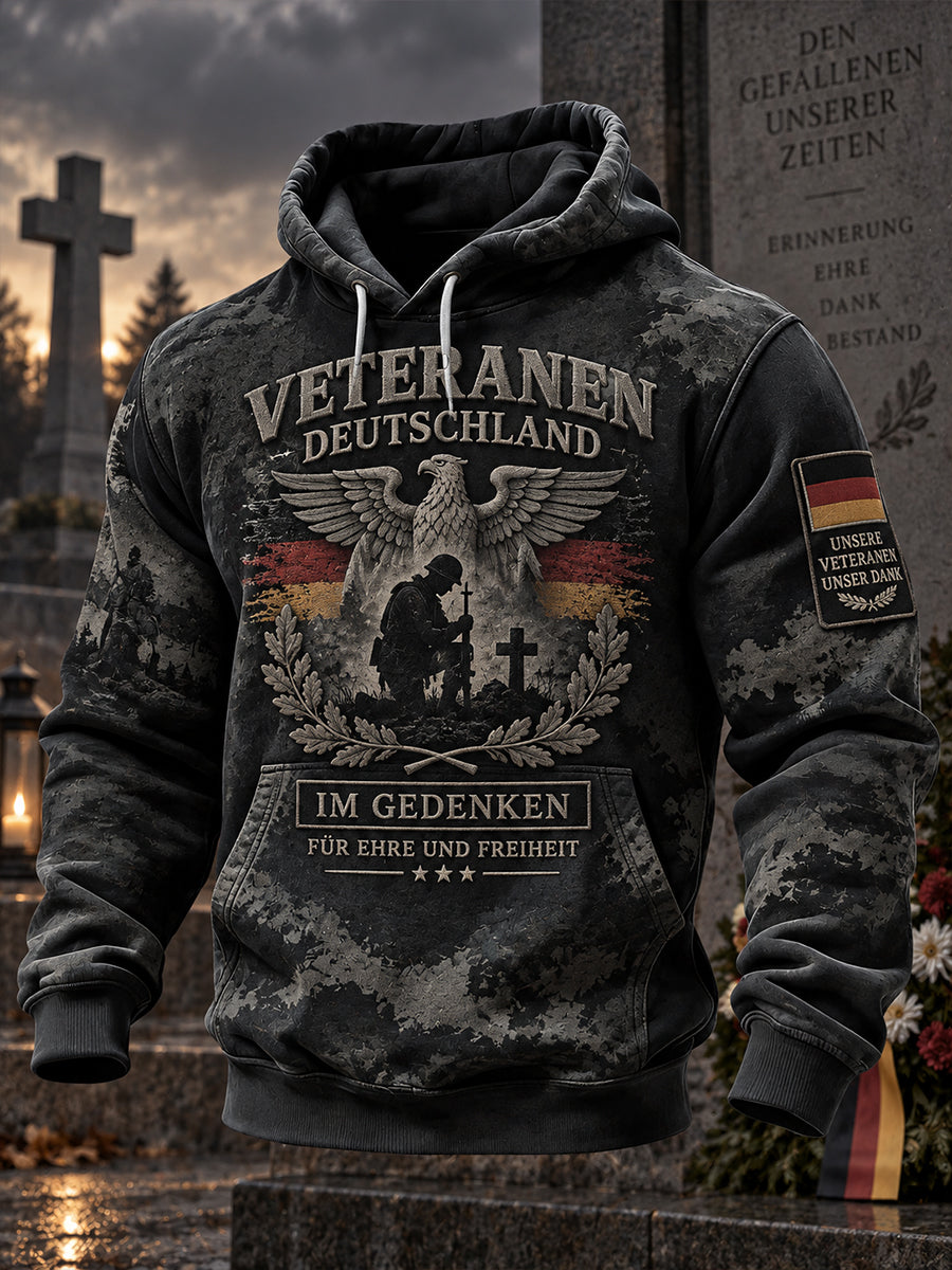 Men's Veteran Memorial Graphic Print Hoodie