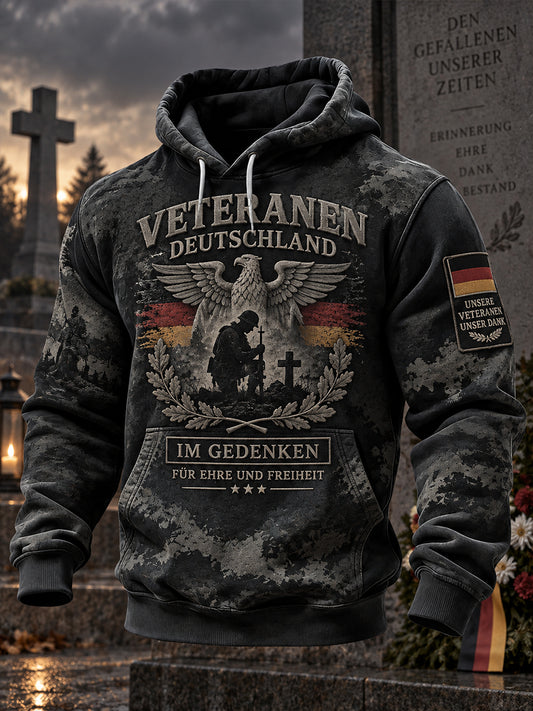 Men's Veteran Memorial Graphic Print Hoodie