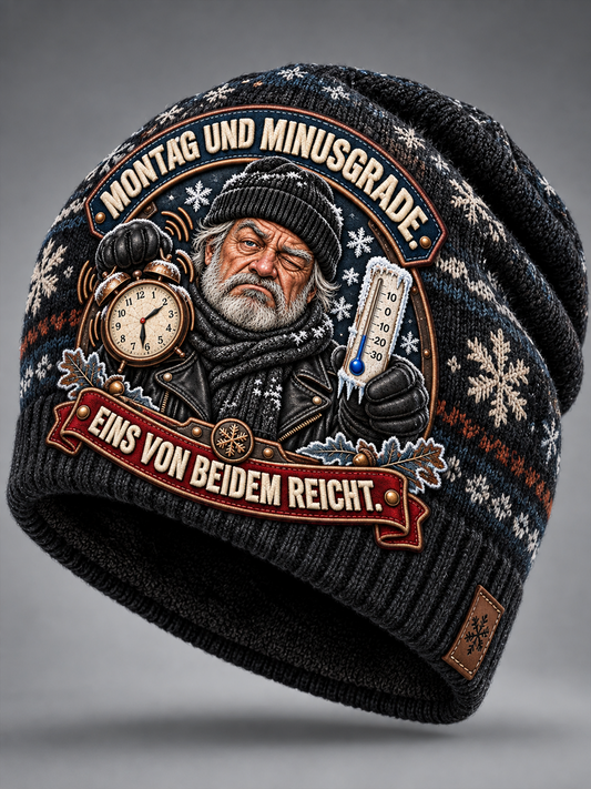 Humorous Slogan Vintage Autumn And Winter Warm Cold Knitted Hat
