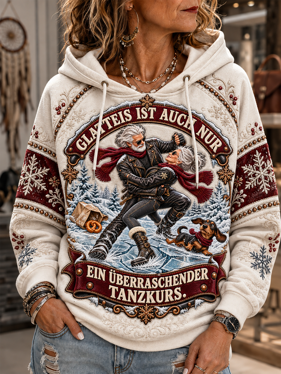 Women's Humorous Slogan Flannel Hoodie