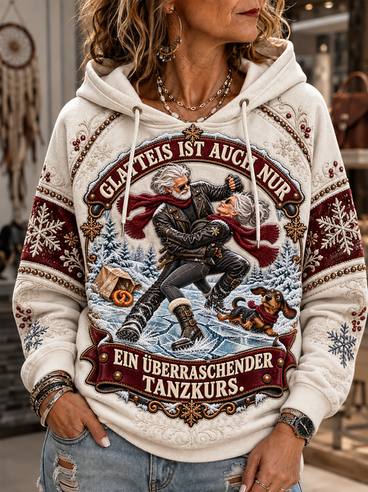 Women's Humorous Slogan Flannel Hoodie