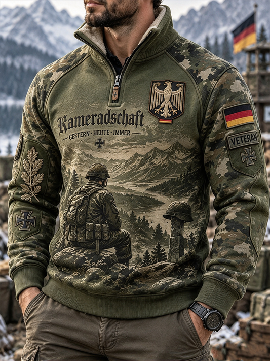 Men's Veteran Placketed Sleeve Sweater
