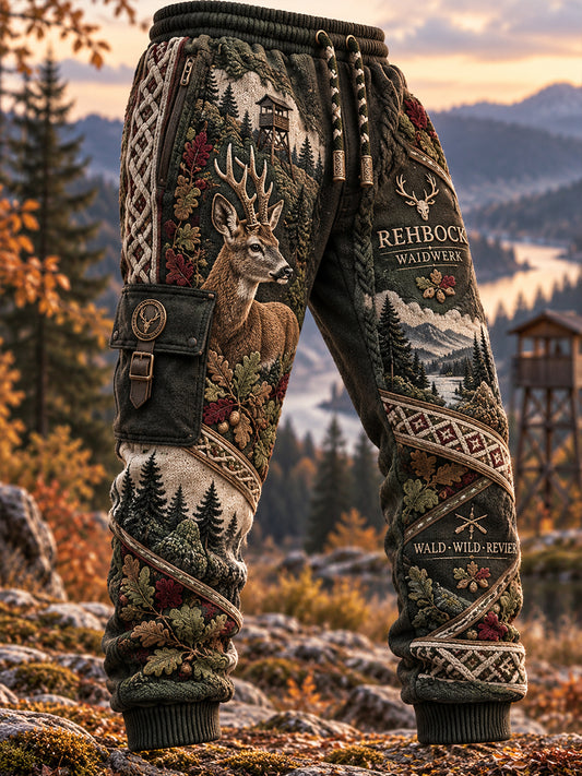 Men's German Hunting Season Print Casual Sweatpants Trousers