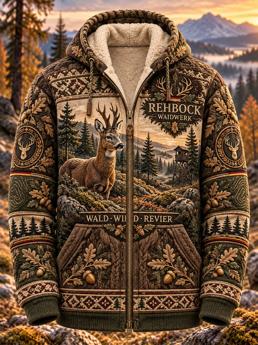 Men's German Hunting Season Flannel Hooded Jacket