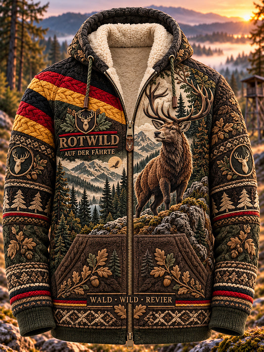 Men's German Hunting Season Flannel Hooded Jacket