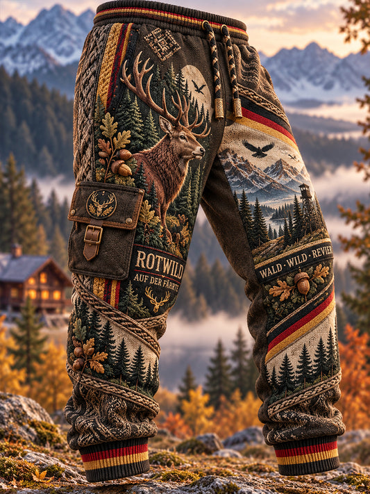Men's German Hunting Season Print Casual Sweatpants Trousers