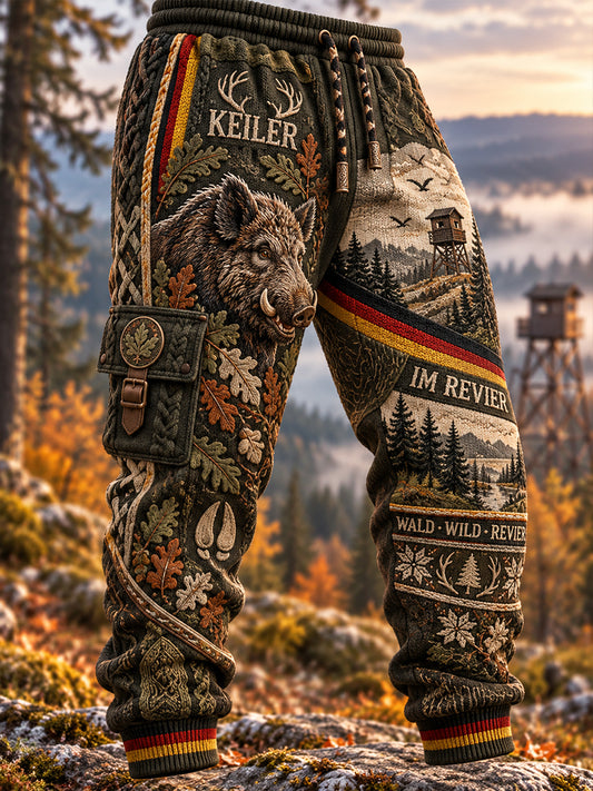 Men's German Hunting Season Print Casual Sweatpants Trousers
