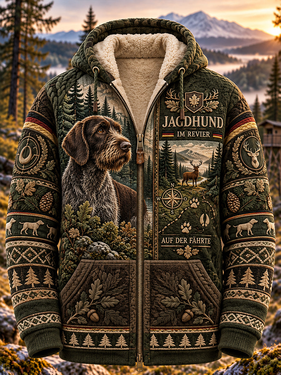 Men's German Hunting Season Flannel Hooded Jacket