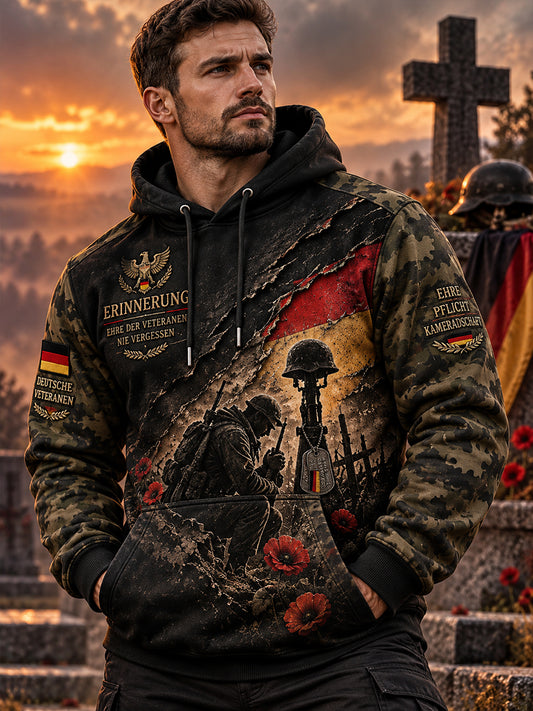 Men's Veteran Memorial Graphic Print Hoodie